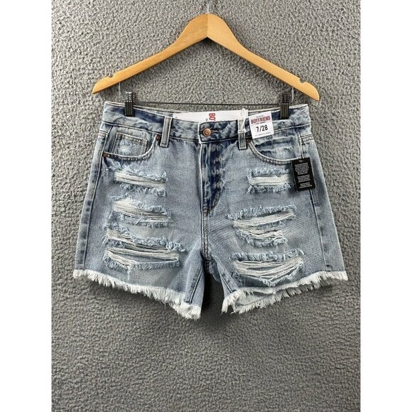 NWT Celebrity Pink The Bobby Denim Shorts Womens Size 7 Hi Rise Distressed Jeans - Picture 14 of 16